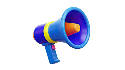 3D Megaphone Announcing Promotion on White Background
