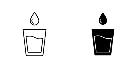Water Glass Icon Set - Simple and Minimalist Design