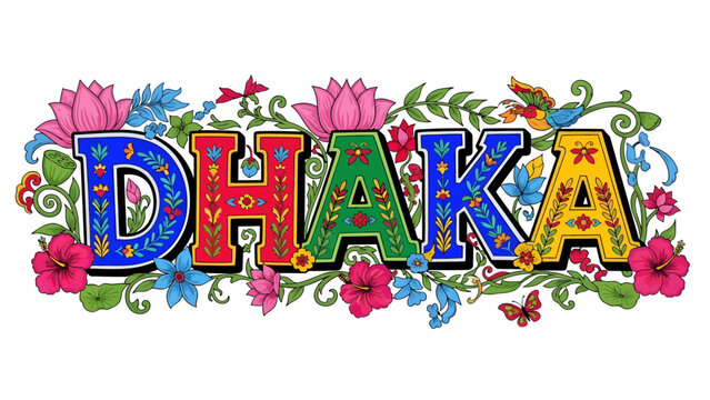 Colorful dhaka illustration