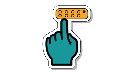 Finger Pressing Braille Keyboard Button Icon