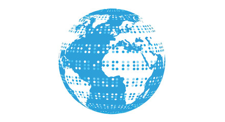 Digital World Map with Braille Dot Pattern Concept