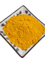 Close up photo of ground turmeric, selective focus.