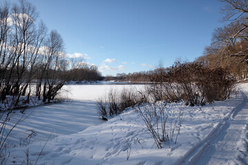 Along the Desna River on the first day of the New Year.