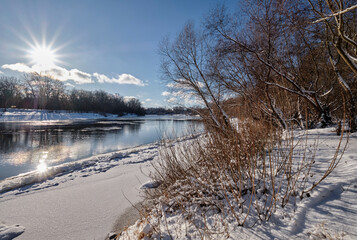 Along the Desna River on the first day of the New Year.