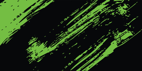 Abstract green and black grunge vector background. Dynamic design with distressed diagonal lines, halftone dots, and splatter textures. vector eps10