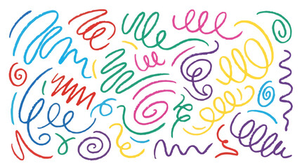 Obraz premium Assorted Colorful Swirls and Scribble Lines curve abstract