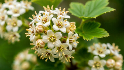 Black, Red and White Currants with Currant Blossoms