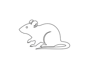 Rat and Mouse Icon Vector Set in Black and Outline Style &ndash; Rodent Silhouette Illustration for Pest Control, Logo, UI, App and Web Design