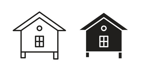 Chicken coop icons in trendy flat style. symbol for your web site design, app, UI Vector EPS 10. © ramsey