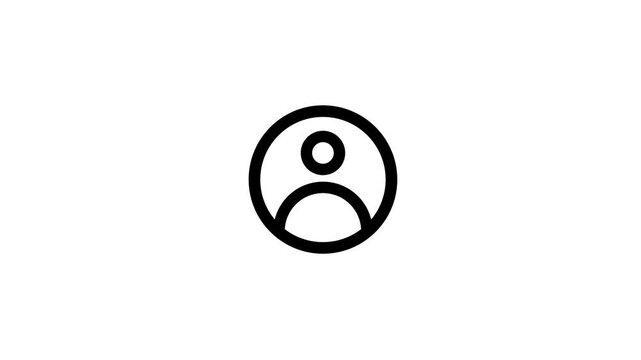 Simple user profile icon in black and white