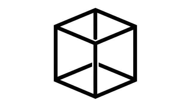 Simple black cube icon on white background