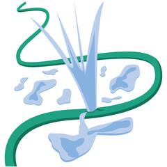 broken hose vector illustration drawing.