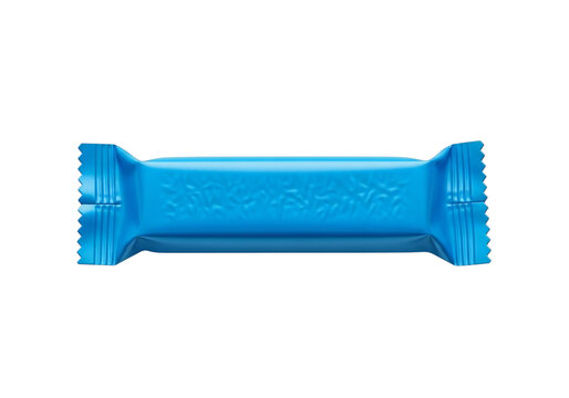 Blue candy wrapper isolated on transparent background