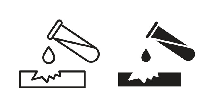Corrosive substance icons in trendy flat style. symbol for your web site design, app, UI Vector EPS 10.