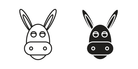 Obraz premium Donkey icons in trendy flat style. symbol for your web site design, app, UI Vector EPS 10.