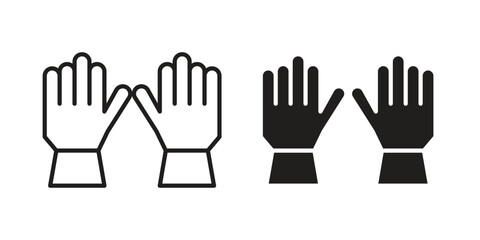 Obraz premium Gloves icons in trendy flat style. symbol for your web site design, app, UI Vector EPS 10.