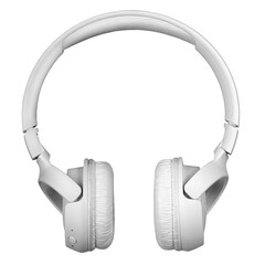 Modern white wireless headphones on an isolated background