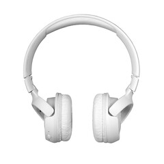 Modern white wireless headphones on an isolated background