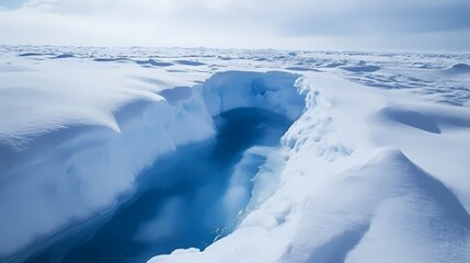 Fototapeta premium Glacier Ice Crack Texture​​ poster background