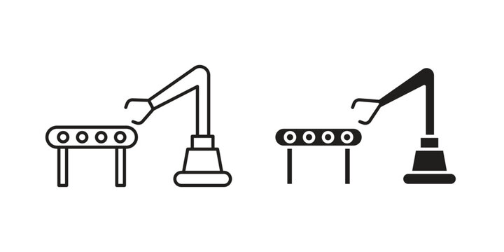 Industrial robot icons in trendy flat style. symbol for your web site design, app, UI Vector EPS 10.