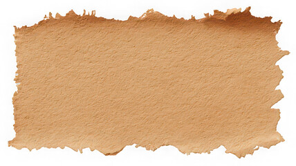 Torn paper edge with rough texture brown color isolated on transparency background vintage style blank space for text creative design rustic natural material horizontal layout