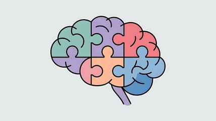 Abstract puzzle brain illustration representing intelligence and thought