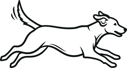 Obraz premium Running dog line art illustration