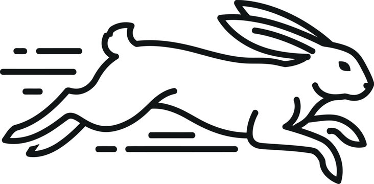 Running rabbit line art