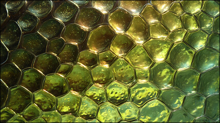 Close-up Of Textured Green And Yellow Scales pattern