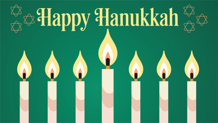 Celebrate Hanukkah with a beautiful menorah and the city of Jerusalem in the background for an elegant festive design