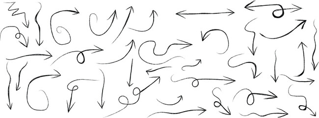 Obraz premium A collection of black arrows isolated on transparent background