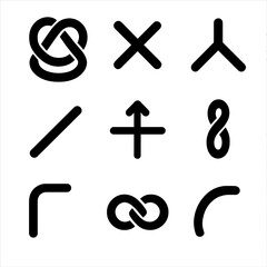 Abstract black symbols on gradient background