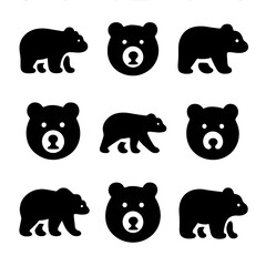 Bear silhouettes on black and gray patterned background