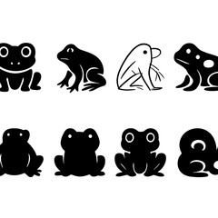 Glowing frog silhouette among dark frogs highlighting unique concept