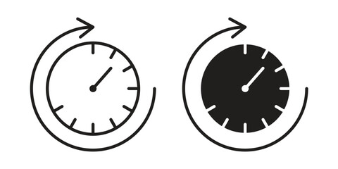 Uptime and downtime icons in trendy flat style. symbol for your web site design, app, UI Vector EPS 10.