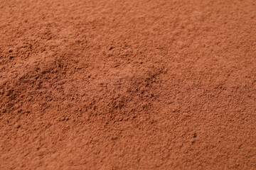 Pile of cocoa powder as background, closeup