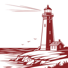 lighthouse on a white background