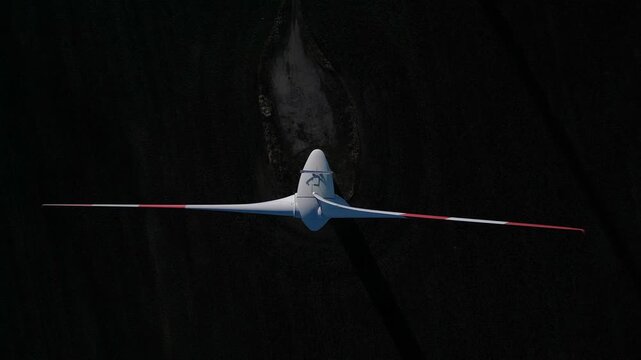 bird's eye view of an innovative axis wind turbine. Magic aerial view drone