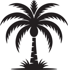 Elegant date palm silhouette against a grayscale background vector illustration