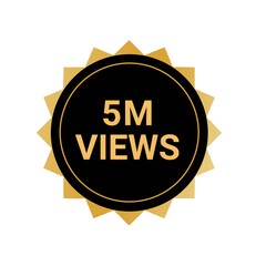5 million views views achievement icon isolated on transparent background 