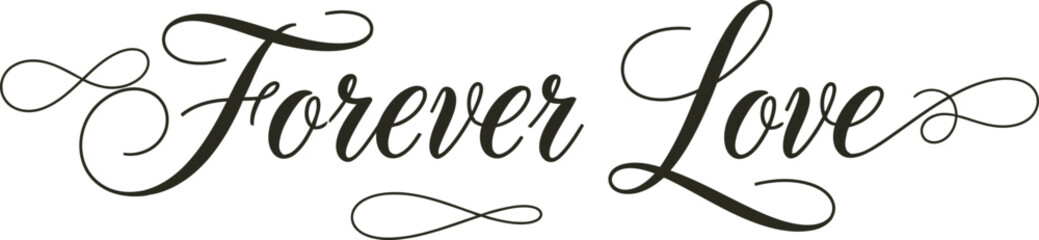 Artistic calligraphy conveying the sentiment of lasting affection and unwavering commitment, suitable for cards, invitations, and romantic declarations