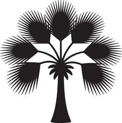 A detailed vector illustration of a fan palm frond design
