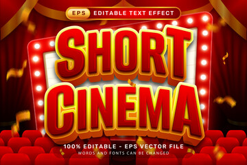 Short Cinema 3D Text Effect with Classic Movie Theater Ornament
