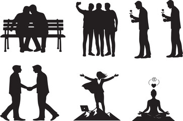 people silhouettes in a simple black vector style suitable for work and professional concepts.