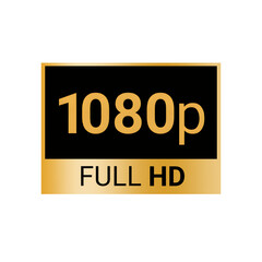 1080p Full HD video resolution icon isolated on transparent background 
