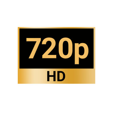 720p HD video resolution icon isolated on transparent background 