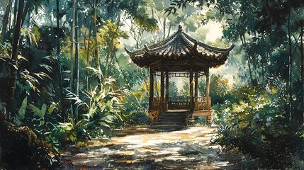 A quiet pavilion in the jungle