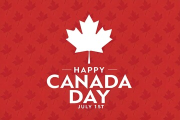 Celebrating canada day a vibrant red background with a maple leaf design