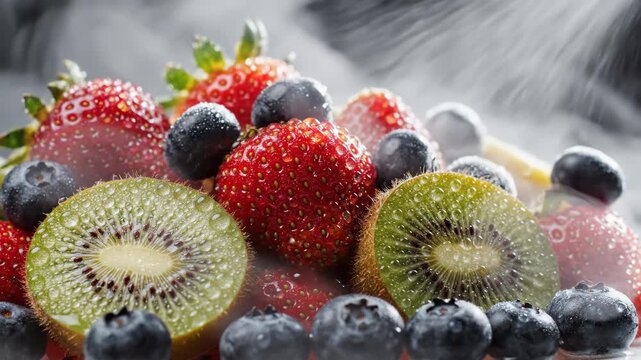 blueberries and strawberries