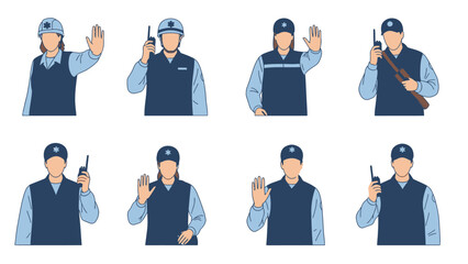 Vector illustration set of fashion women clothes featuring business person icons and avatar characters in professional work suits for a team of office workers